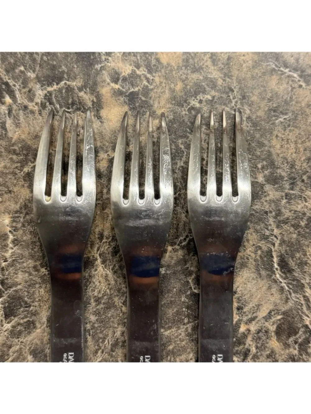 3 Dansk Thebe Stainless Salad Forks Japan Satin Ribbed Flatware Replacement
